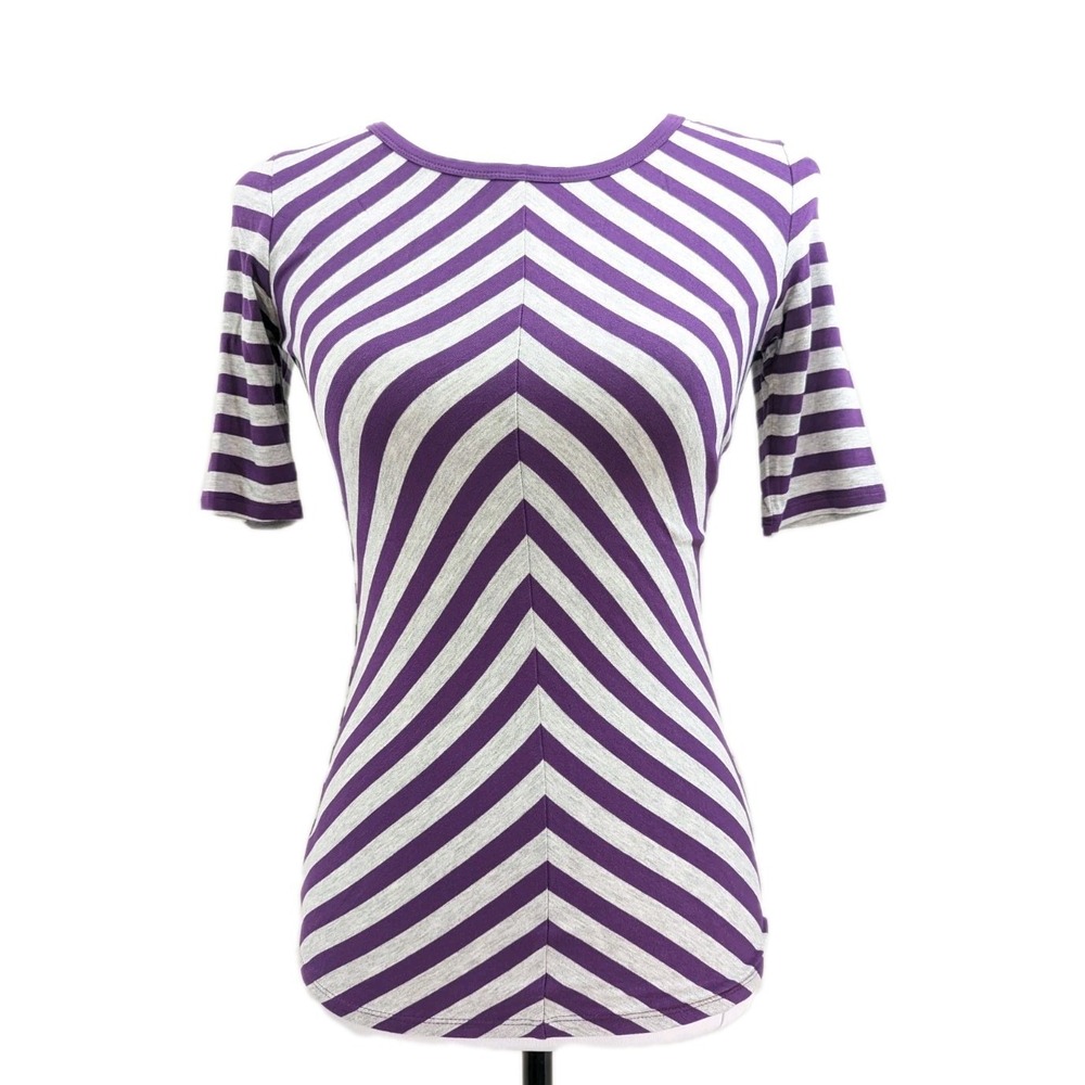 NWT LuLaRoe Gigi Purple And Grey Striped Top Women's Size XXS
